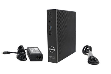 masaustu kompyuter: Dell OptiPlex 3000 Yığcam qara korpusu ilə ofisdə və ya evdə yerə