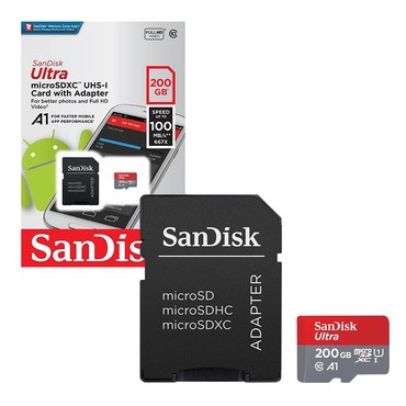 telefon ekrani: Карта памяти Micro SD SanDisk A1 Ultra 200GB Карта новая, оригинал