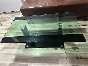 l masalar: Şüşə üstlü salon/çay masası - Modern dizayn: düzbucaqlı forma — 3