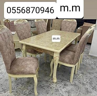 Masa və oturacaq dəstləri: Qonaq otağı üçün, Yeni, Açılmayan, Dördbucaq masa, 6 stul -da lalafo.az — 3 Masa və oturacaq dəstləri: Qonaq otağı üçün, Yeni, Açılmayan, Dördbucaq masa, 6 stul — 3