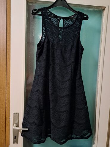 crna cipkasta haljina i cipele: S (EU 36), bоја - Crna, Večernji, maturski, Na bretele