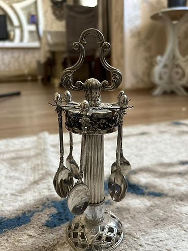cay qaşığı: Çay dəsti, rəng - Gümüşü, Metal, 6 nəfərlik — 1