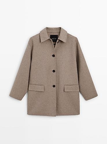 paltolar 2023: Palto, Massimo Dutti, L, rəng - Bej — 4