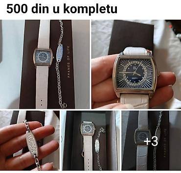 srebrne minduse: Komplet sat + narukvica - Ženski analogni ručni sat sa — 1