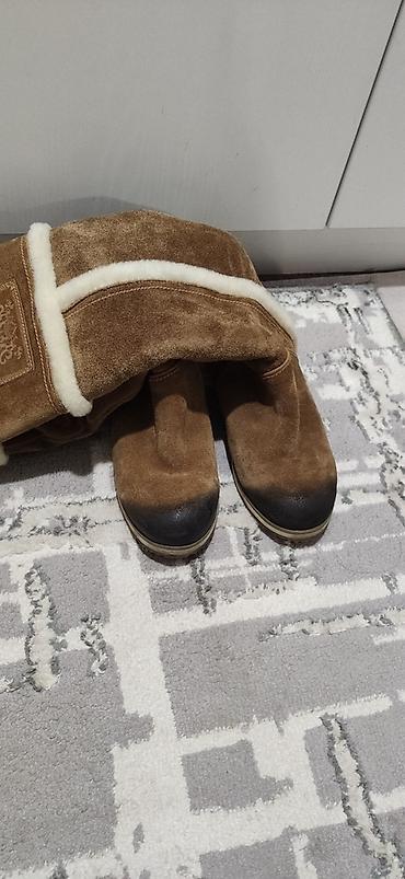 Сапоги: Сапоги Mascotte натуральная замша,мех натуральный,размер 37 цена — 2