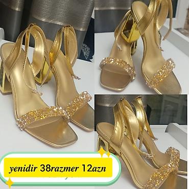 Qızılı rəngdə qadın sandaleti - Ölçü: 38 - Qiymət: 12 AZN - Model