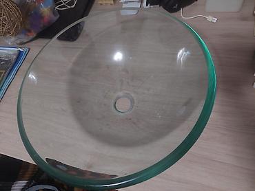 canaqlar: . Şüşə lavabo qabı üst masa üçün. islenmis di hec bir qiriqi ciziği — 1