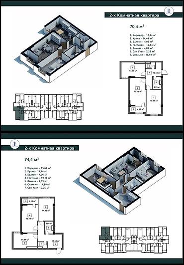 Новостройки от застройщика: 2 комнаты, 74 м² — 1