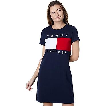 tommy helfiger: Платье футболка на лето Tommy Hilfiger хлопок платье с коротким — 1