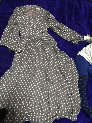 Повседневные платья: Повседневное платье, Длинная модель, Полиэстер, Платье-рубашка, M, L — 4