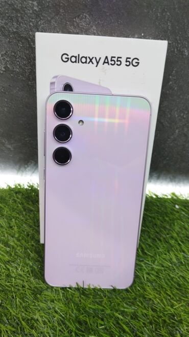 гум телефон: Samsung Galaxy A55, Б/у, 256 ГБ, цвет - Фиолетовый, 2 SIM, eSIM