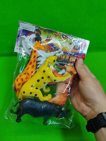 жираф: Животные дикие резиновые игрушки🐅 Комплектация товара: тигр, зебра — 3