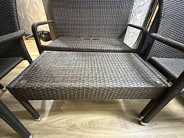 balkonlar: Rattan oturacaq dəsti – 4 parça - Tərkib: 2 ədəd qoltuqlu kreslo, 1 — 5