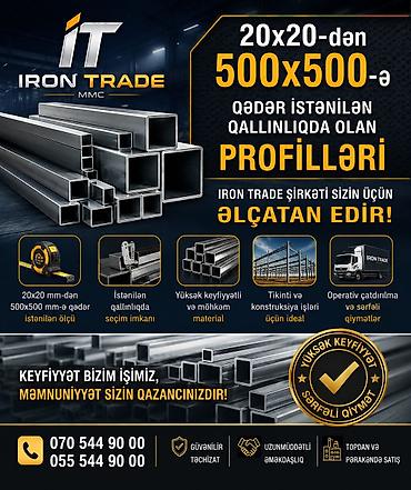Kvadrat, Dəmir Profil, şveller, Qalınlıq: 3 mm, Yeni, Rayonlara çatdırılma, Ödənişli çatdırılma, Ünvandan götürmə