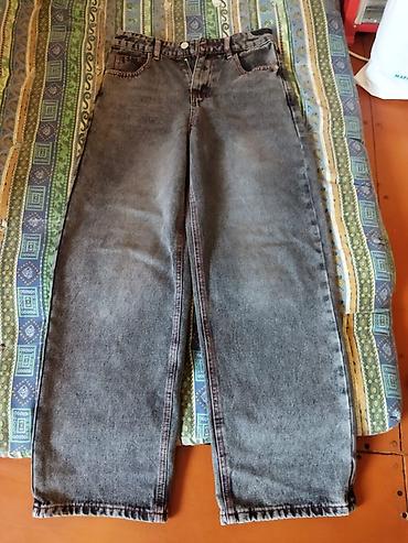 джинсы бананки: Джинсы прямого кроя, серый варёный деним (black/charcoal wash) — 3