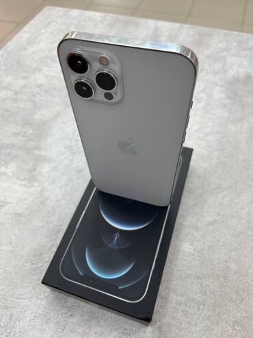 Apple iPhone: IPhone 12 Pro Max, Б/у, 256 ГБ, Серебристый, Защитное стекло, Коробка, 81 %