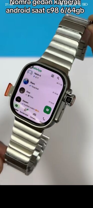 android maqnitafon: Yeni, Smart saat, Smart, Kamera, rəng - Boz