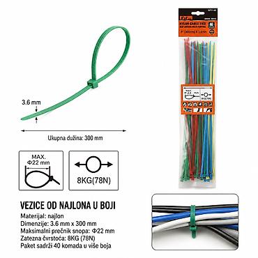 KMT Šarena set vezica za kablove 9368042 Šareni set najlonskih vezica