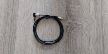 taipsi adaptör: 1 Metr AUX kabel, bir ucu 90 dereceli, TRS 3.5 mm; Аукс кабель шнурок