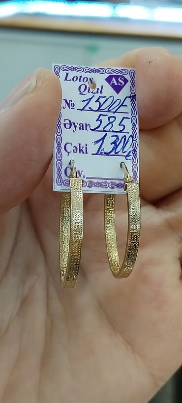 qızılın 1 qramının qiyməti 2022: Sırğa, Versace, Sarı qızıl, 585 Əyar, 1300 g