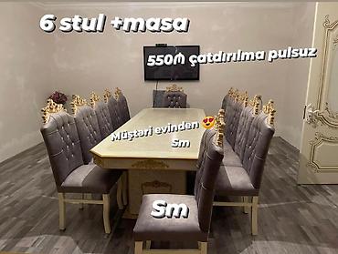Ev və bağ: Qonaq otağı üçün, Yeni, Dördbucaq masa, 6 stul — 1
