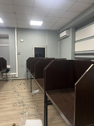 парты для офиса: Офисный стол, Б/у, Нерегулируемый, цвет - Коричневый, Прямоугольный, ЛДСП — 5