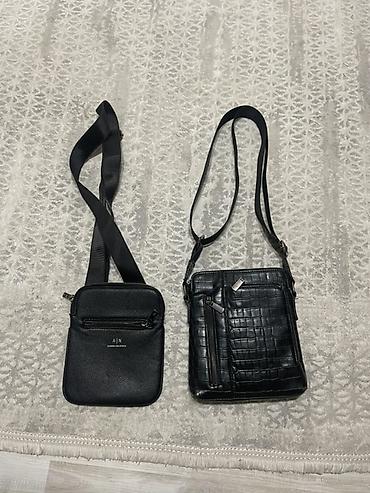 сумка и кошелек: Мужские сумки через плечо, 2 модели, черные. 1) Armani Exchange (A|X) — 1