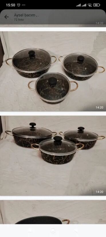 Tava-qazan dəstləri: 3 lu dest 55 tek 20 manat 32 sm derin tava 20m qapağı hər ikisinə -da lalafo.az — 11 Tava-qazan dəstləri: 3 lu dest 55 tek 20 manat 32 sm derin tava 20m qapağı hər ikisinə — 11