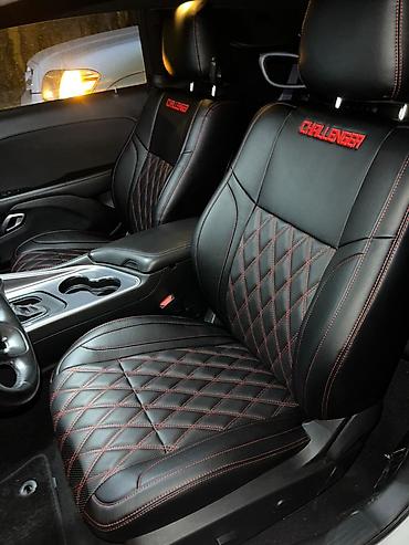 dodg: Чехлы Кожаные, С подушкой, цвет - Черный, Dodge, Новый, Самовывоз — 1