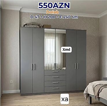 quzu derisi: Dolab – modern dizaynlı, boz rəng. Ölçülər: Dərinlik 47 sm × Hündürlük — 1