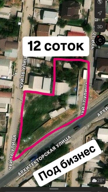 офисное помещение ош: 12 соток, Для строительства, Договор купли-продажи, Красная книга, Тех паспорт