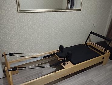ferro qaçış aparatı: Pilates Reformer trenajoru – taxta karkaslı, tənzimlənən yay müqavimət — 7