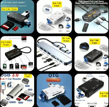 Digər ehtiyat hissələri: Çoxfunksiyalı KART OXUYUCU ADAPTERİ. SD, TF, CF kartları, eləcə də — 1