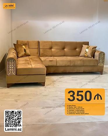 Künc divan – La Mini • Ölçü: 260 × 160 sm • Mexanizm: açılan