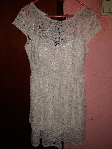 haljina pastunette: L (EU 40), bоја - Bela, Večernji, maturski, Kratkih rukava