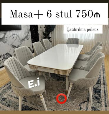 qonaq masası: Qonaq otağı üçün, Yeni, 6 stul