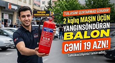 yangin balonu: Maşın üçün yanğınsöndürən balon – 2 kq-lıq, ABC tozlu tip. - — 1