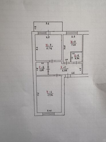 2 комнаты, 50 м², 105 серия, 3 этаж, Старый ремонт