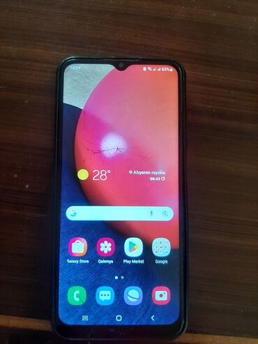 samsung noutbuk: Samsung Galaxy A02, 64 GB, rəng - Göy, Qırıq
