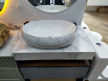 мойка для кухни под столешницу: Mərmər naxışlı masaüstü quraşdırılan əlüz yuyucu (stolüstü lavabo) -