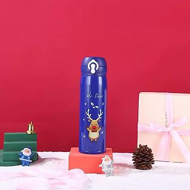 часы карманные: Новогодний термос с оленем Merry Christmas - Объем: 65 мл - Высота — 2