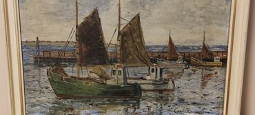 Stilske umetničke slike: Slika ulje na platnu potpisana Carl rasmussen 48x37 — 3