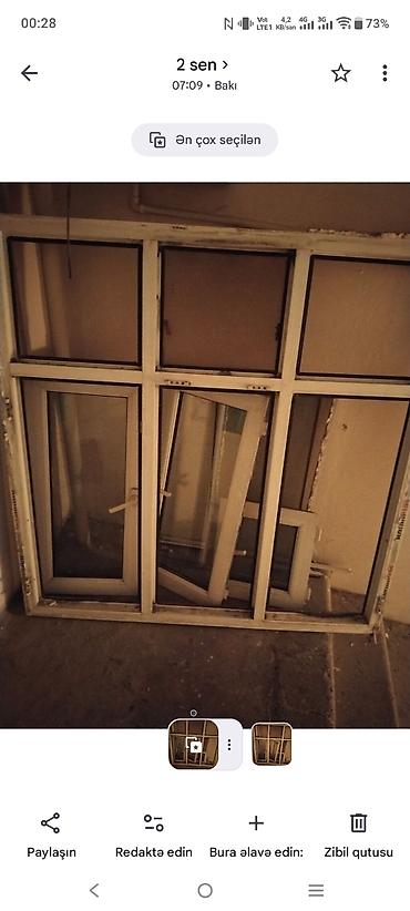 sacaq pendir: PVC pəncərə çərçivələri və şüşə paketlər dəsti - Material: ağ rəngli — 2