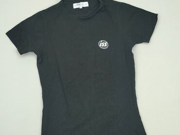 czarne t shirty z nadrukiem: T-shirt, S (EU 36), condition - Good