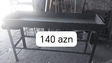Metaldan hazırlanmış böyük ölçülü manqal/sac sobası stendi Manqal