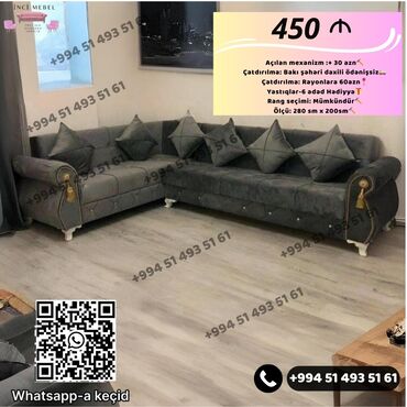 Divanlar: Künc divan, Yeni, Açılan, Bazalı, Parça, Şəhərdaxili pulsuz çatdırılma
