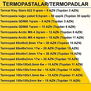 Termopasta: Termopastalar və Termopadlar ⭐Termal Kley Stars-922 5 qram – 5 AZN — 2