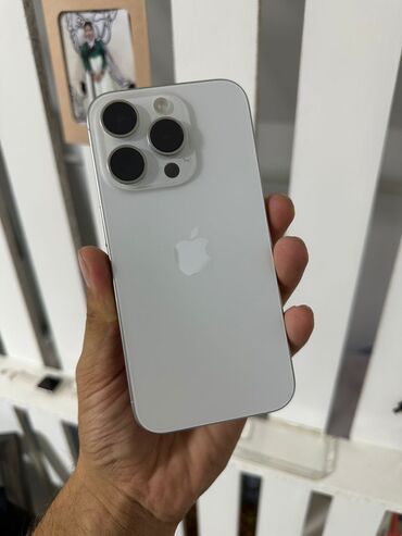 замена аккумулятора айфон: IPhone 15 Pro, Б/у, 256 ГБ, White Titanium, Защитное стекло, 89 %