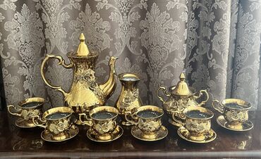 золото комплект бишкеке: Продаю чайный сервис. Смотрится очень богато. Золотошо цвета. В