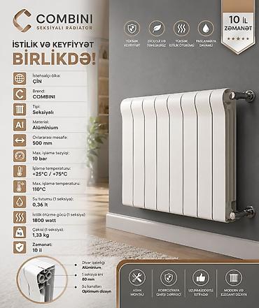panel radiatr: Yeni Seksiyalı Radiator Alüminium, Ödənişli çatdırılma, Ödənişli quraşdırma, Zəmanətli, Kredit yoxdur — 6